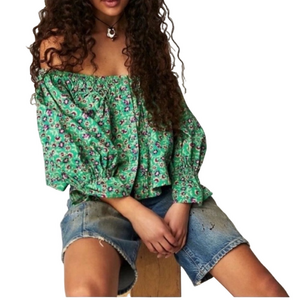 Free People Floral James Smock Top